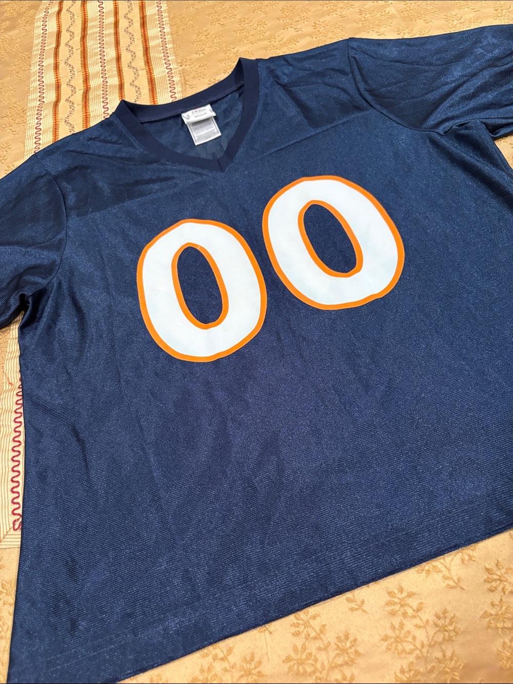 NWOT NFL Team Apparel Women’s Bronco Jersey,  White & Orange 00, Polyester L